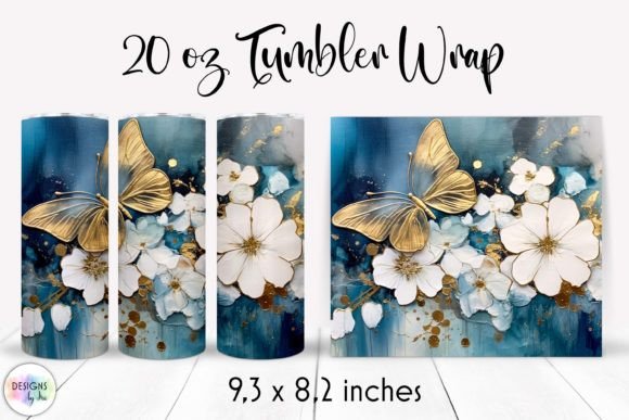 Alcohol Ink Butterflies Tumbler Wrap: Graphics for Expressive Tumbler Wraps