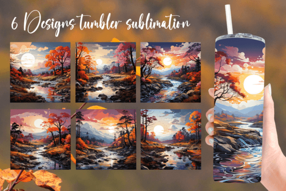 Autumn Atmosphere Tumbler Sublimation: Graphics for Crafts