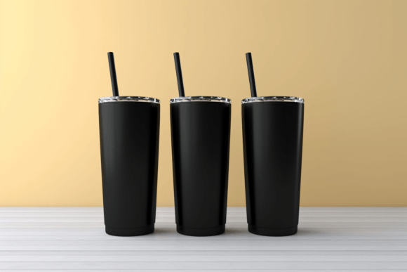 Beautiful Black Tumbler Mockup