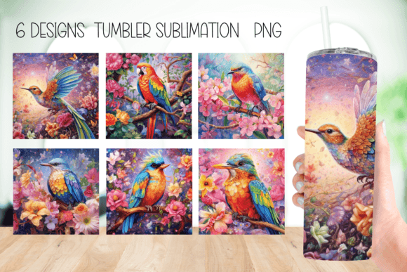 Bird Rainbows Tumbler Sublimation: Graphics for Crafts