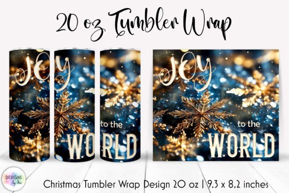 Christmas Tumbler Wrap with Snowflakes Graphics
