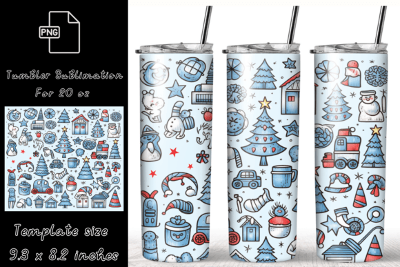 Christmas Winter 20 Oz Tumbler Wrap Graphics