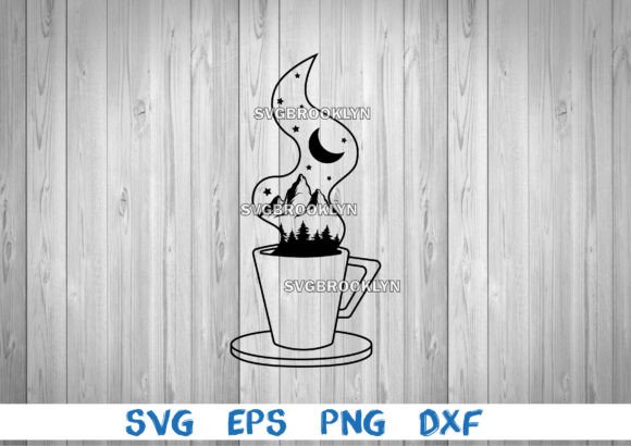 Coffee Cup and Landscape: A Warm, Evocative Graphics & Illustrations Asset
