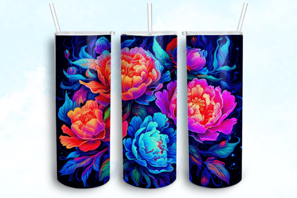 Colorful Peonies 20oz Skinny Tumbler