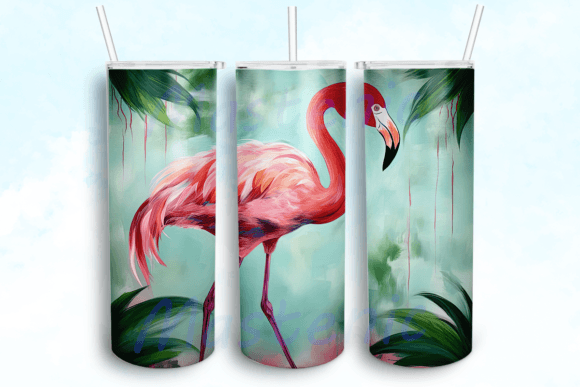 Flamingo 20oz Skinny Tumbler PNG