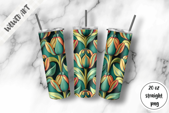 Flower Pattern Tumbler Wrap: Graphics for Crafts