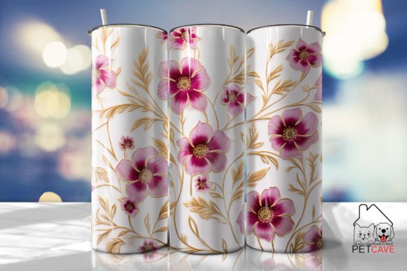 Flower Tumbler 20oz 7 Graphics for Crafts