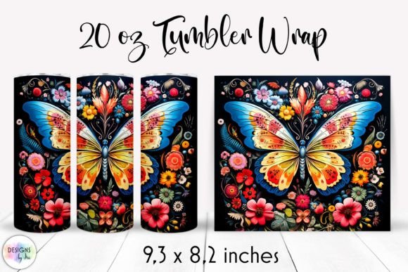 Folk Floral Ornament Tumbler Sublimation Graphics