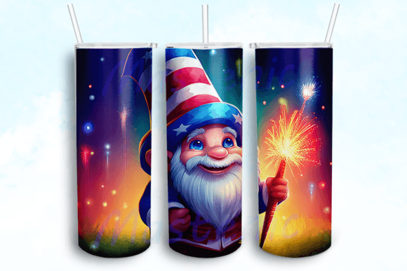 Gnome Holding a Bright Sparkler Tumbler: Graphics & Crafts Asset Review
