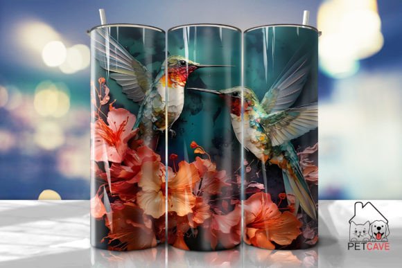 Hummingbird Flower Art Tumbler 2: Graphics for Crafts