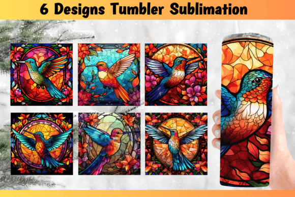 Hummingbird Stained Glass Tumbler Wrap: Graphics for Crafts-Driven Branding