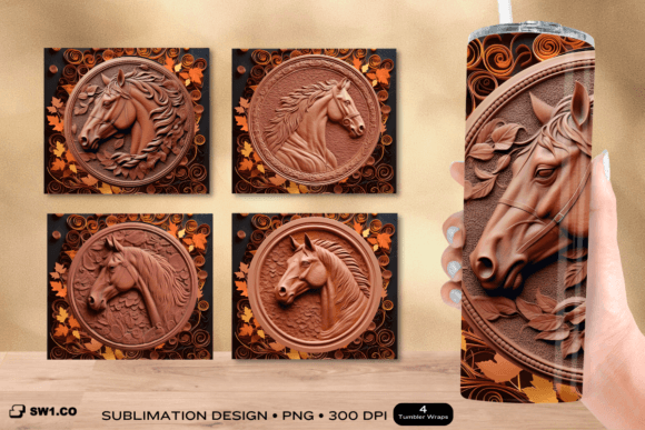 Leather Horse Tumbler Wrap Sublimation: Graphics for Crafts & Branding