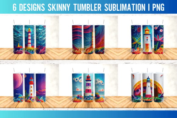 Lighthouse Tumbler Sublimation Design: Graphics for Crafts