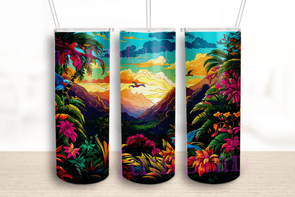 Mesmerizing Hawaiian Tumbler Wrap: Graphics for Crafts & Local Branding