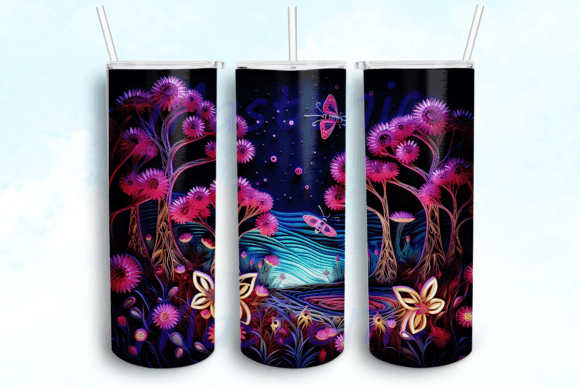 Paper Night Time Forest Tumbler: Graphics & Crafts Asset Review
