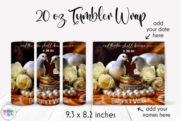 Personalized Wedding Tumbler Wrap Graphics
