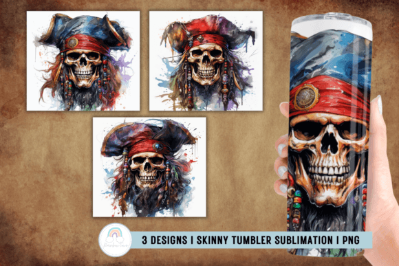 Pirate Skull Tumbler Sublimation: Graphics for Crafts