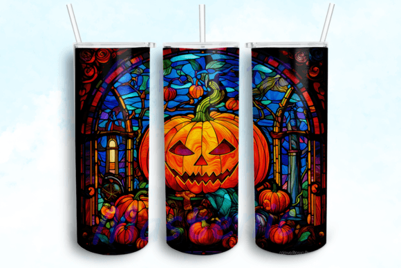 Pumpkin Halloween 20oz Skinny Tumbler Graphics for Crafts
