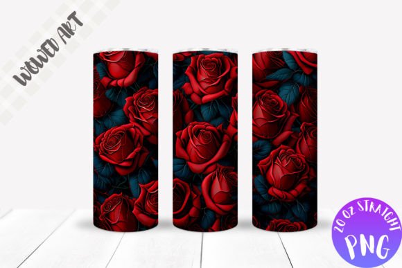 Red Roses Skinny Tumbler Wrap: Graphics for Crafts-Driven Branding