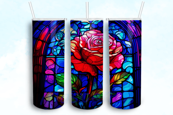 Rose Flower 20oz Skinny Tumbler PNG: Graphics for Crafts