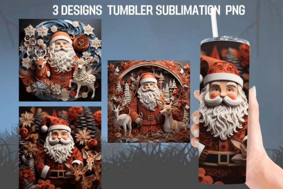 Santa Claus Tumble Tumbler Sublimation: Graphics for Crafts
