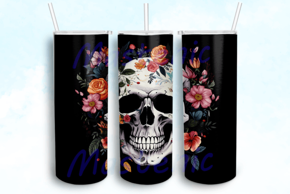 Skull Flowers Graphics for Crafts Projects