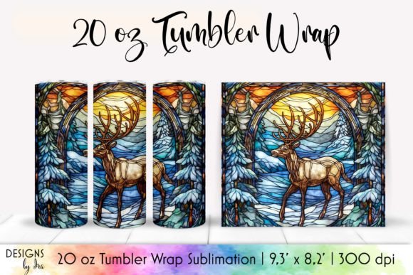 Stained Glass Reindeer Christmas Tumbler