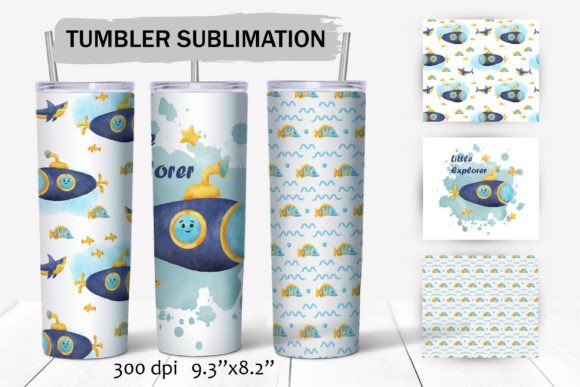 Submarine Tumbler Wraps: Graphics for Playful Crafts