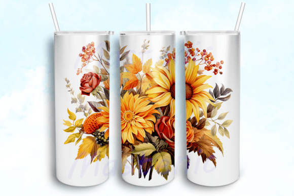 Watercolor Sunflower Graphics for Crafts